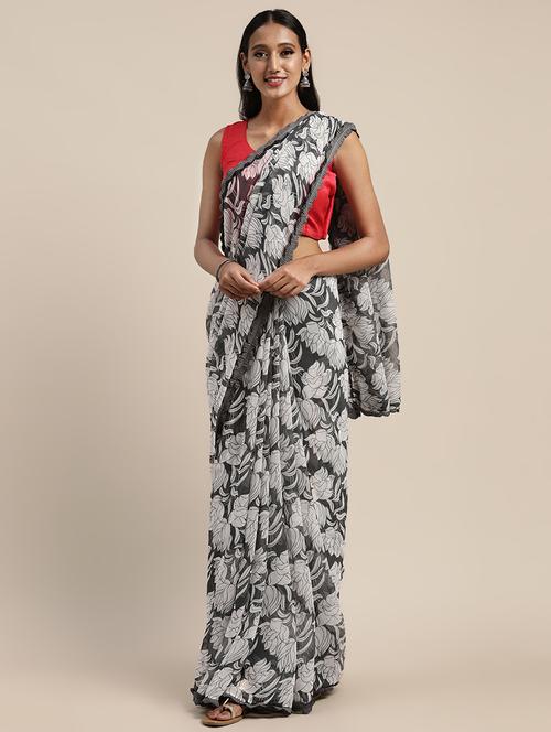 floral printed saree - 17464726 - Very Small Image - 1