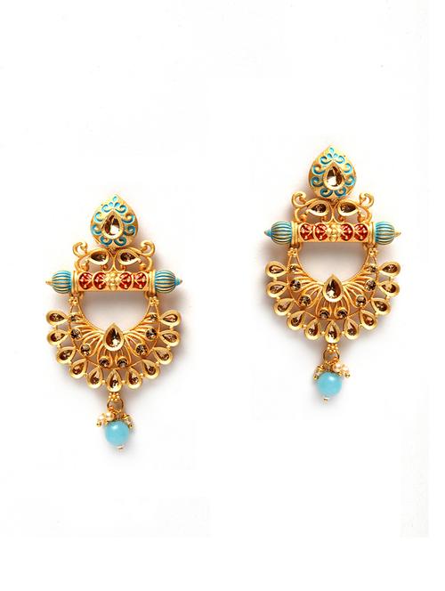 blue metal drop earring - 17464865 - Very Small Image - 1