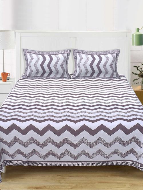 cotton printed double bedsheet with two pillow covers - 17464917 - Very Small Image - 1