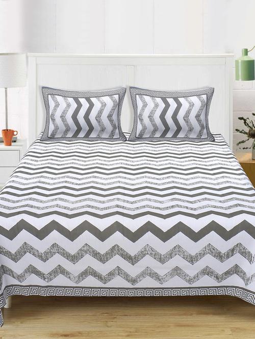 cotton printed double bedsheet with two pillow covers - 17464928 - Very Small Image - 1