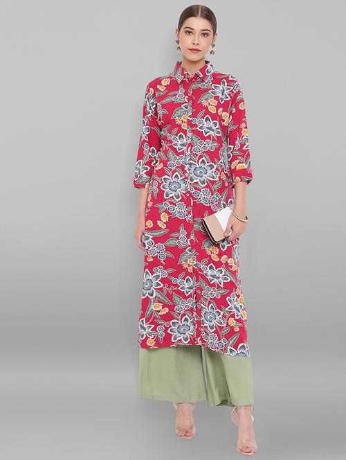 floral straight kurta - 17465507 - Very Small Image - 1