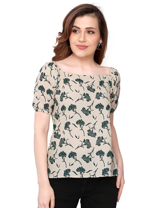 off shoulder floral top - 17465828 - Very Small Image - 1