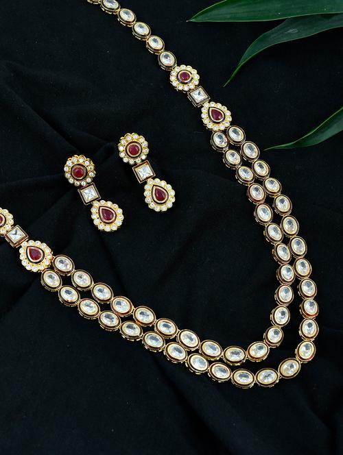 gold brass necklaces and earring - 17465890 - Very Small Image - 1