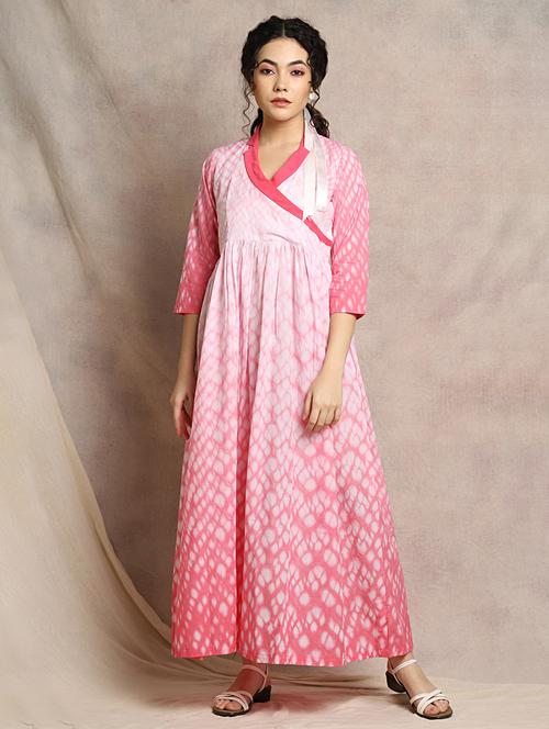 tie & dye fit & flare ethnic dress - 17466290 - Very Small Image - 1