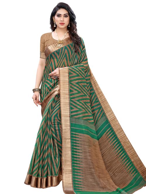 chevron printed saree with blouse - 17466657 - Very Small Image - 1
