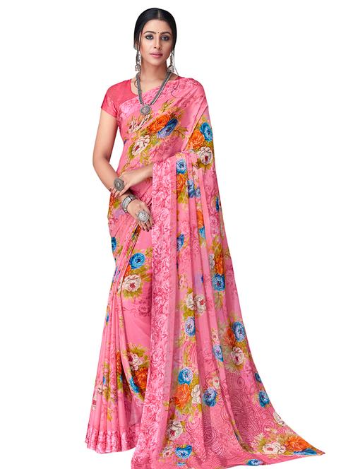 floral printed saree - 17466659 - Very Small Image - 1