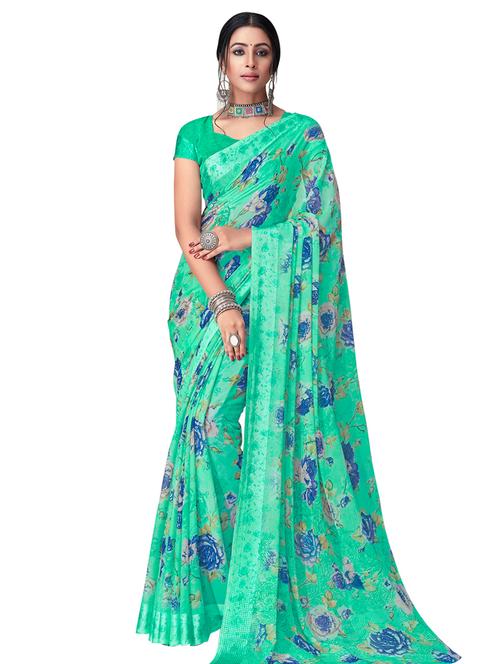 floral printed saree - 17466660 - Very Small Image - 1