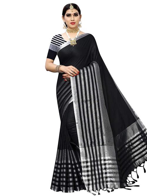 striped woven saree - 17467042 - Very Small Image - 1
