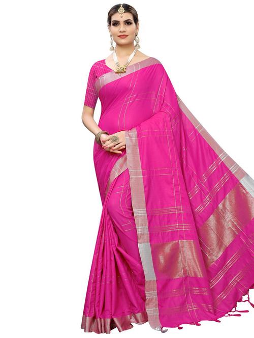 checkered woven saree - 17467053 - Very Small Image - 1