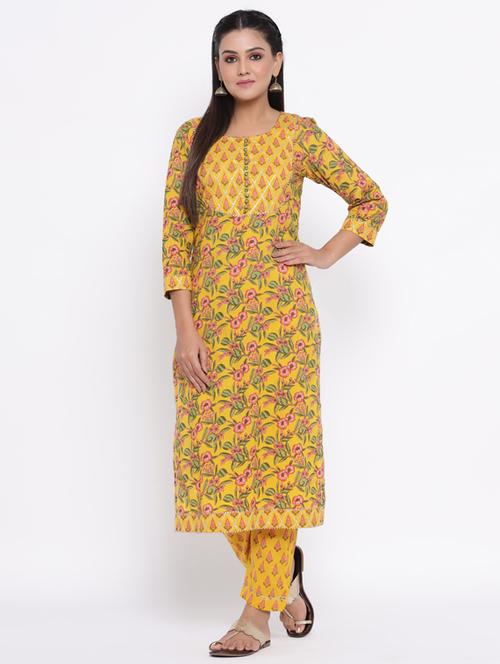 floral kurta pant set - 17467099 - Very Small Image - 1