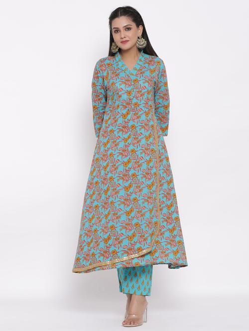 floral kurta pant set - 17467100 - Very Small Image - 1