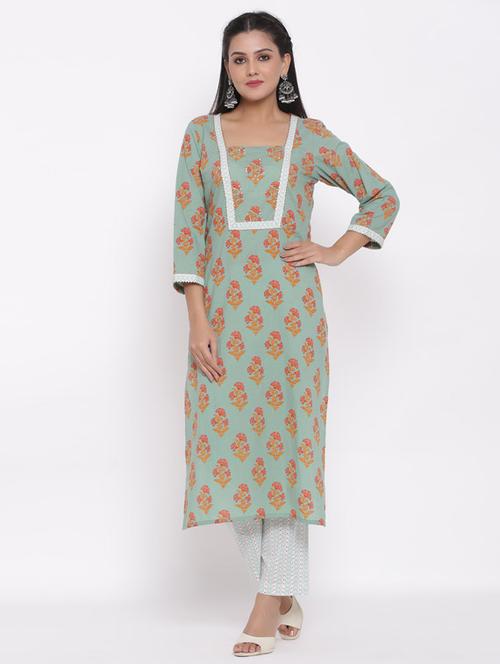 floral kurta pant set - 17467102 - Very Small Image - 1
