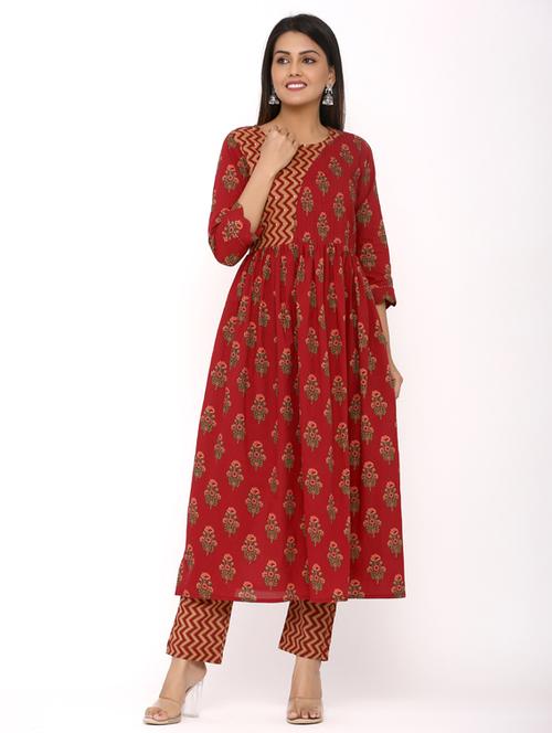 floral kurta pant set - 17467106 - Very Small Image - 1