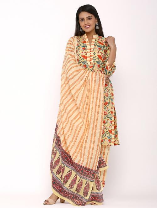floral kurta pant set - 17467107 - Very Small Image - 1