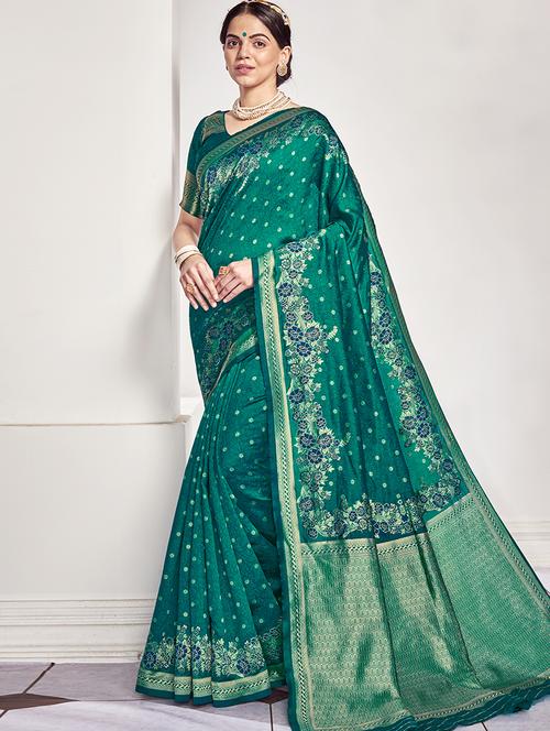 self design woven saree with blouse - 17467143 - Very Small Image - 1