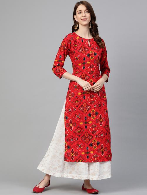 bandhani straight kurta - 17467249 - Very Small Image - 1