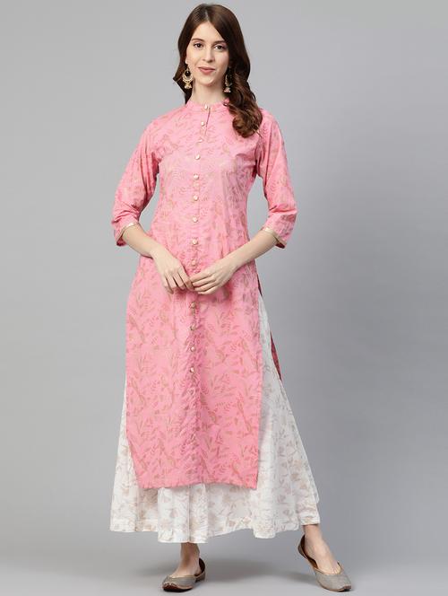 floral straight kurta - 17467262 - Very Small Image - 1