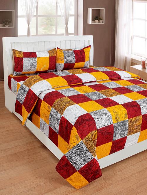 galce cotton double bedsheet with 2 pillow covers - 17467340 - Very Small Image - 1