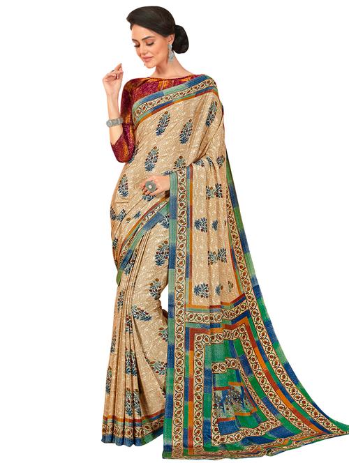 floral printed saree - 17467515 - Very Small Image - 1