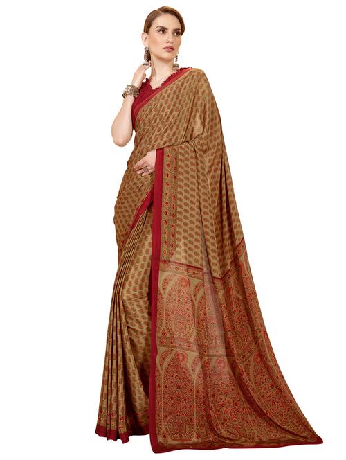floral printed saree with blouse - 17467520 - Very Small Image - 1
