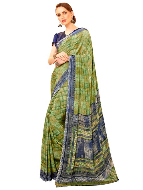geometric printed saree with blouse - 17467522 - Very Small Image - 1