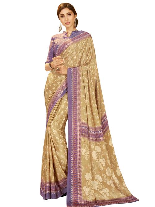 floral printed saree with blouse - 17467524 - Very Small Image - 1