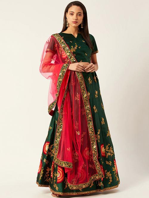 embroidered flared lehenga - 17467793 - Very Small Image - 1