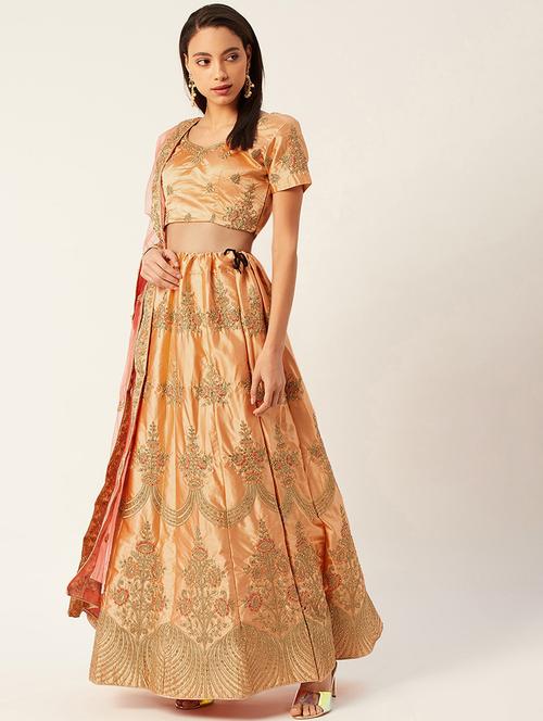embroidered flared lehenga - 17467799 - Very Small Image - 1