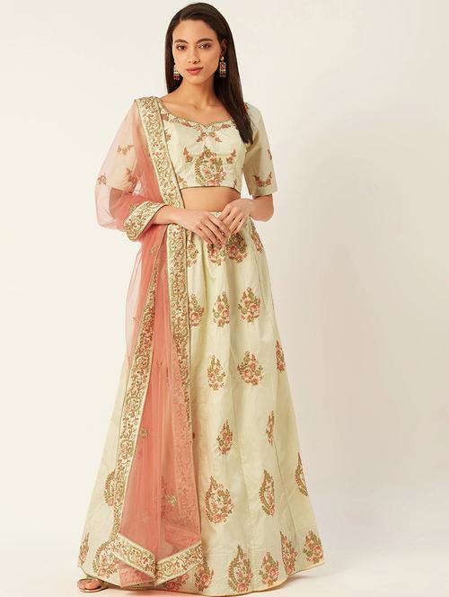 embroidered flared lehenga - 17467805 - Very Small Image - 1