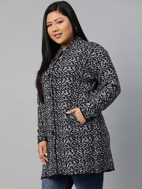 printed wool cardigan - 17467834 - Very Small Image - 1