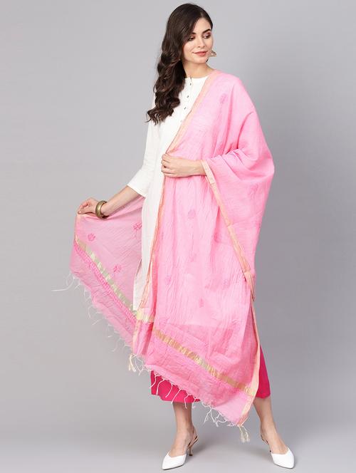 pink poly georgette dupatta - 17467843 - Very Small Image - 1