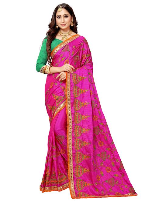 turquoise embroidered saree - 17468623 - Very Small Image - 1