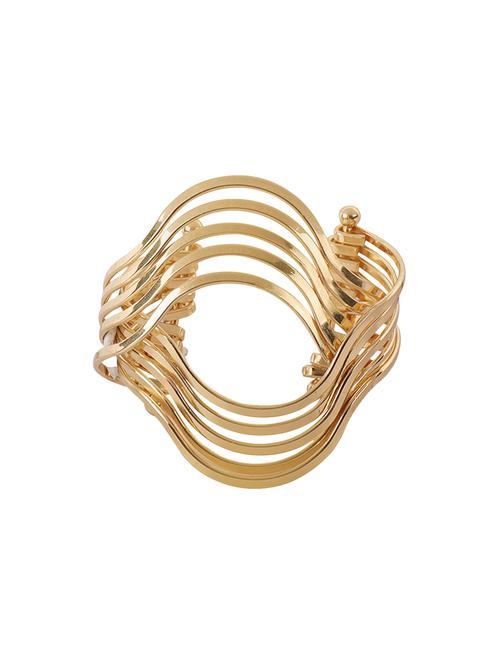 gold metal cuffs bracelet - 17468930 - Very Small Image - 1