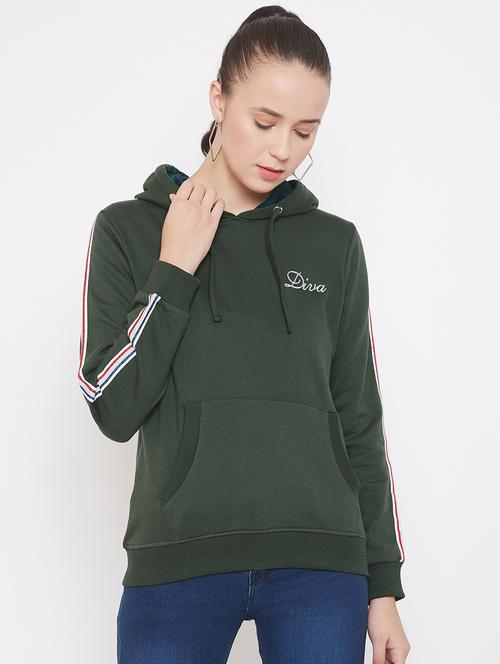 hooded neck solid sweatshirt - 17469290 - Very Small Image - 1