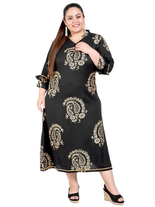foil print straight kurta - 17469333 - Very Small Image - 1