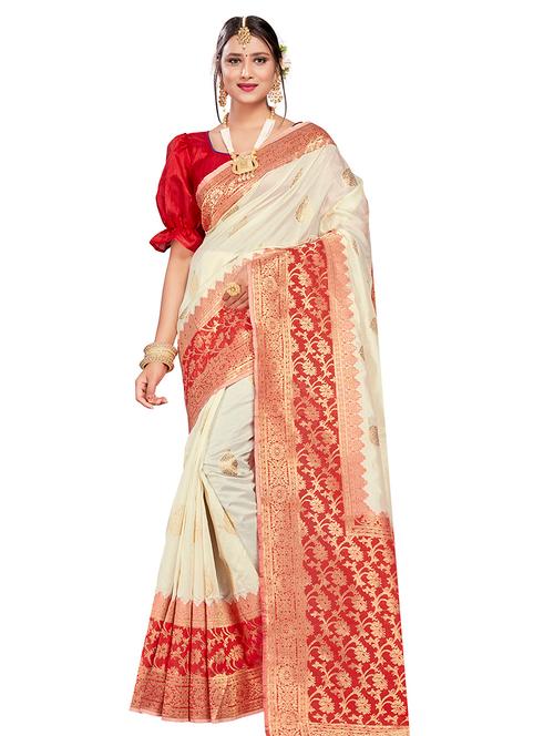 self design kanjivaram saree with blouse - 17469383 - Very Small Image - 1