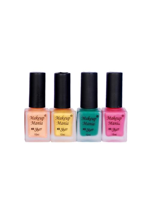 makeup mania nail polish combo, matte nail paint set of 4 pcs x 10ml each, nail polish set (436) - 17469426 - Very Small Image - 1