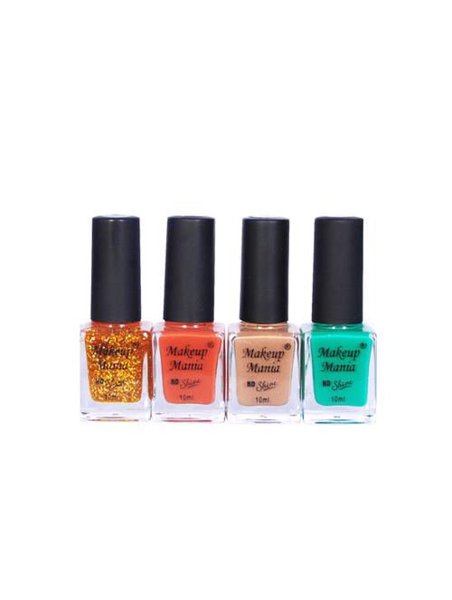 makeup mania nail polish combo, nail paint combo set of 4 pcs x 10ml each, nail polish set (452) - 17469440 - Very Small Image - 1