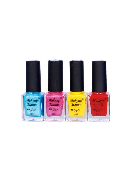 makeup mania nail polish combo, nail paint combo set of 4 pcs x 10ml each, nail polish set (458) - 17469446 - Very Small Image - 1