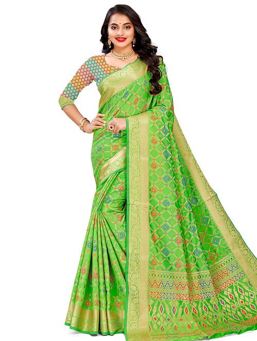 jacquard patola saree with blouse - 17469750 - Very Small Image - 1