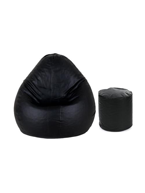 shira 24 large teardrop bean bag cover & foot stool (without beans) (black, l) - 17470480 - Very Small Image - 1
