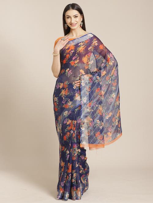 floral printed saree - 17470516 - Very Small Image - 1