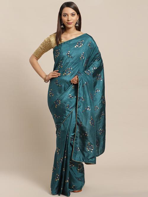 floral printed saree with blouse - 17470587 - Very Small Image - 1