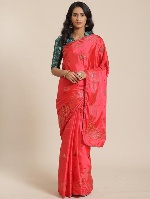floral embellished saree with blouse - 17470597 - Very Small Image - 1