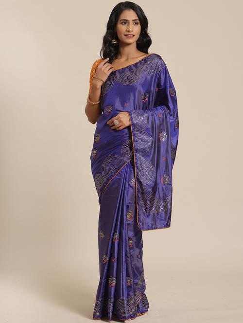 floral embellished saree - 17470598 - Very Small Image - 1