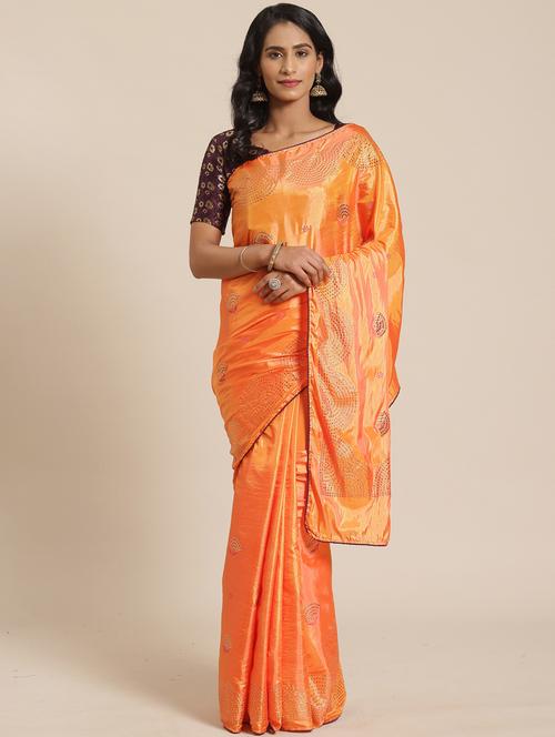 floral embellished saree - 17470599 - Very Small Image - 1