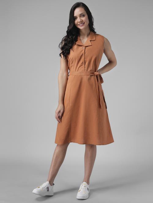 orange cotton aline dress - 17470642 - Very Small Image - 1