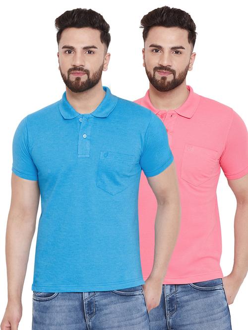 multi colored solid polo t-shirts combo - 17470908 - Very Small Image - 1