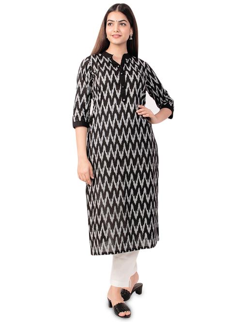 ikat print straight kurta - 17472721 - Very Small Image - 1