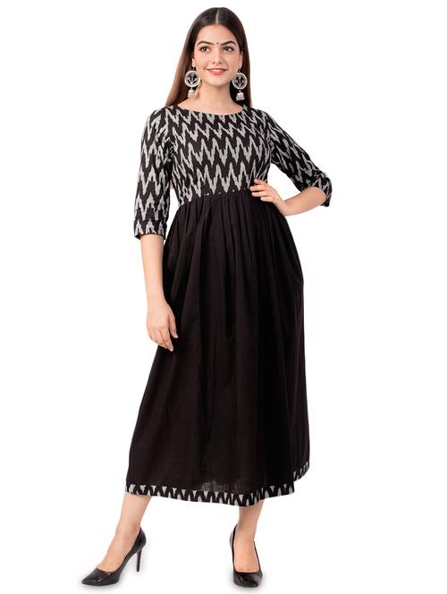 ikat flared ethnic dress - 17472722 - Very Small Image - 1